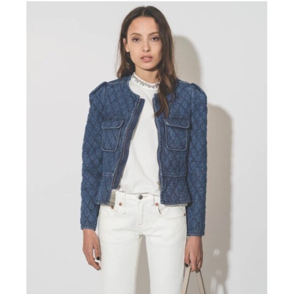 Isabel Marant Étoile Deliona Quilted Jacket – Light Blue | Size 2 - Picture 12 of 16